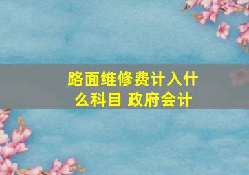 路面维修费计入什么科目 政府会计